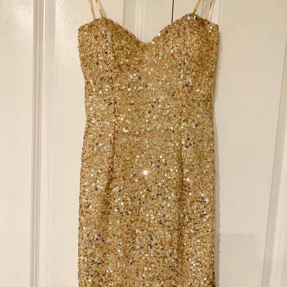 Scala Dresses & Skirts - Scala gold sequin mini dress